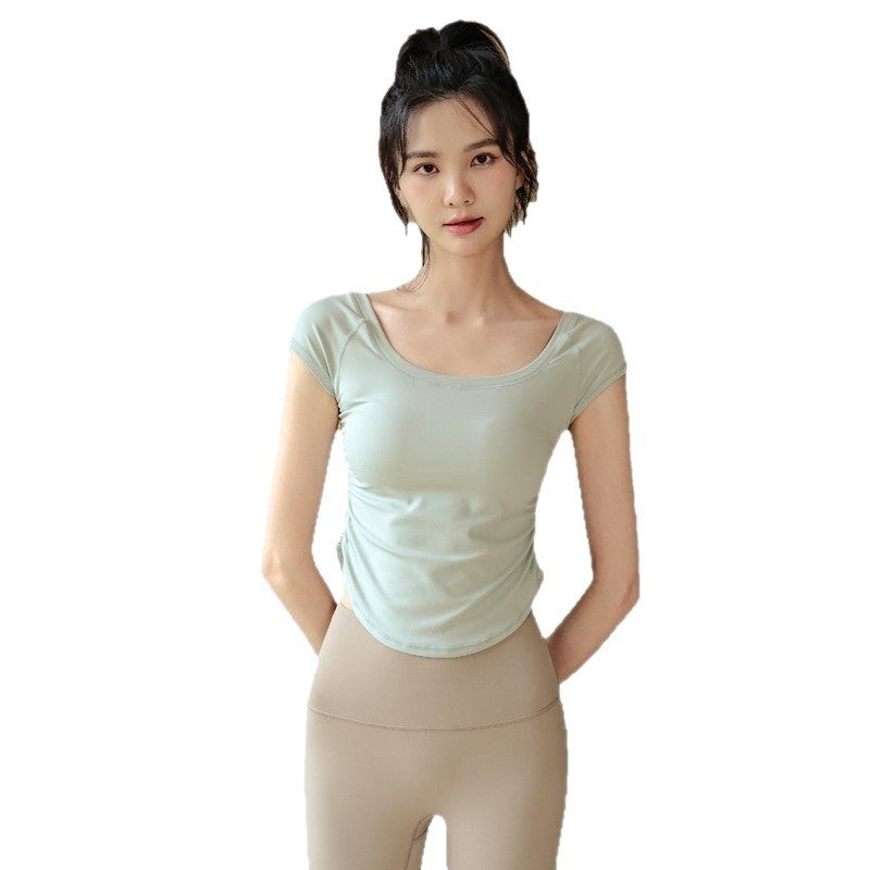 Women's Yoga Short Sleeve T-Shirt and Pants Set - Image 5