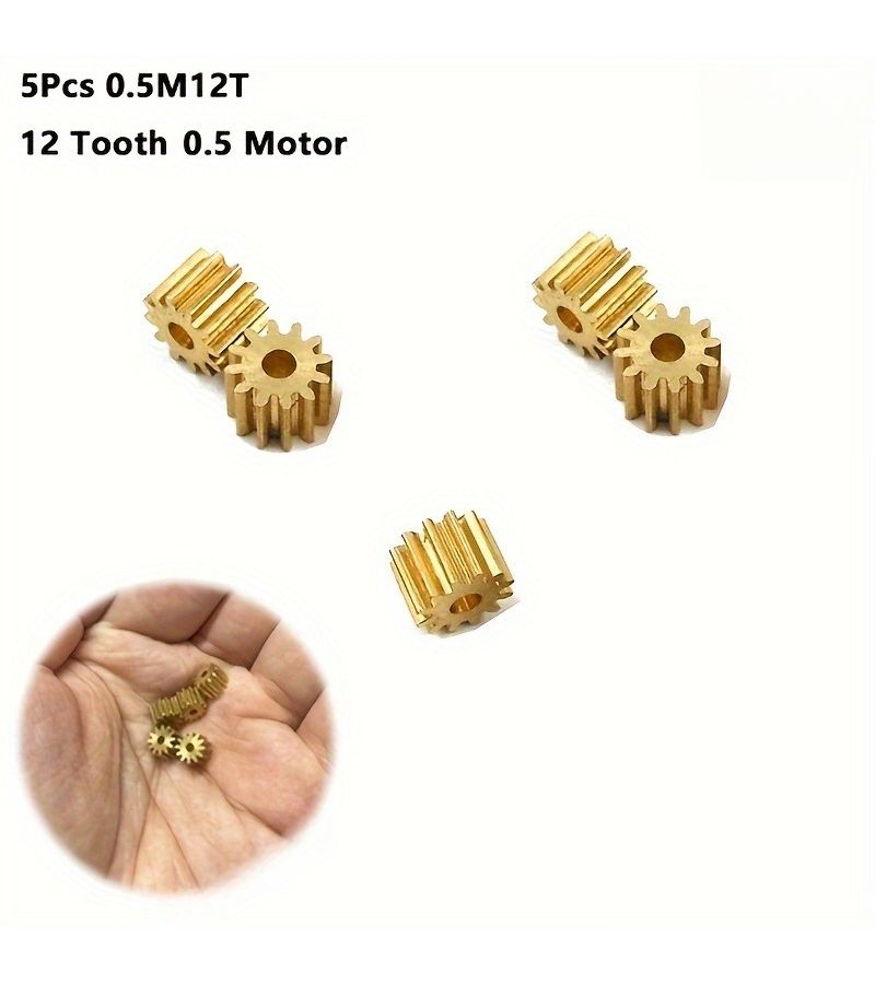 5pcs Copper Module 0.5 Motor Gear Teeth 2mm Aperture 5mm Width Metal Processing Tool - Image 3