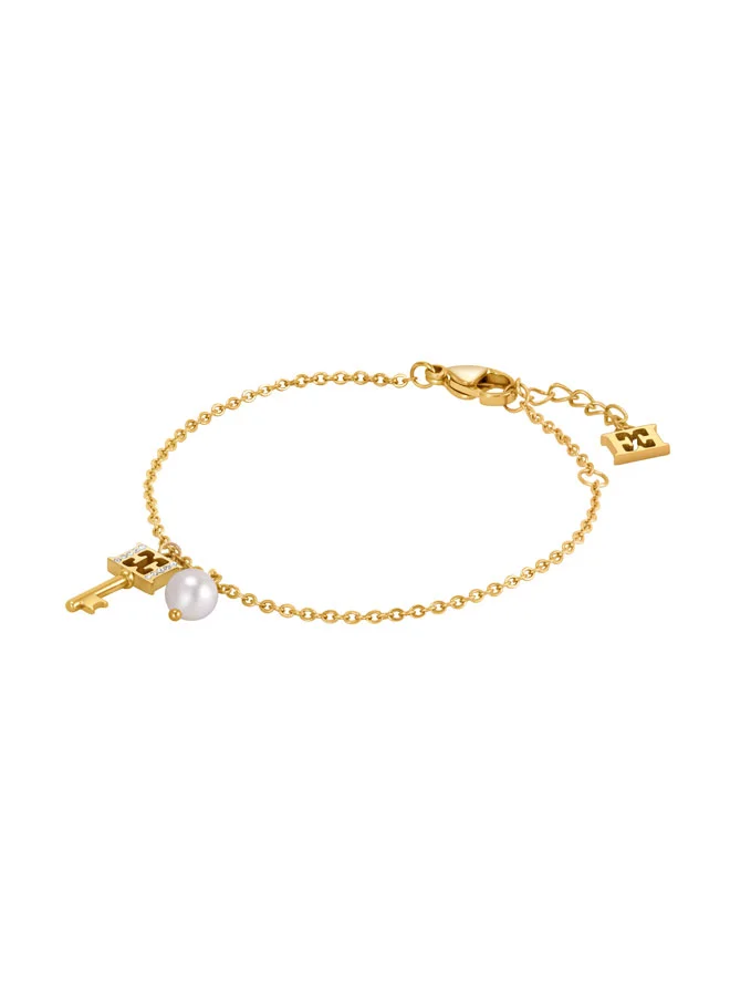 إسكادا Florence Gold Plated Stainless Steel Bracelet for Women 140mm