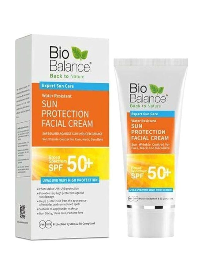Bio Balance Back To Nature Expert Sun Care Water Resistant Sun Protection Facial Cream, Broad Spectrum Spf 50+ Uva & Uvb, 50Ml - Image 1