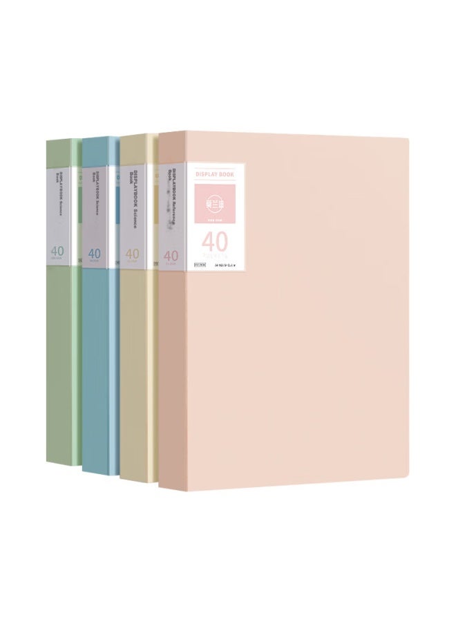 A4/40-page Morandi Color Document Folder, Multi-page File Organizer, Student Work And Certificate Collection Folder, Exam Paper Organizer, Multi-layer Insert File Holder, 4 Colors, 7004 - Image 1