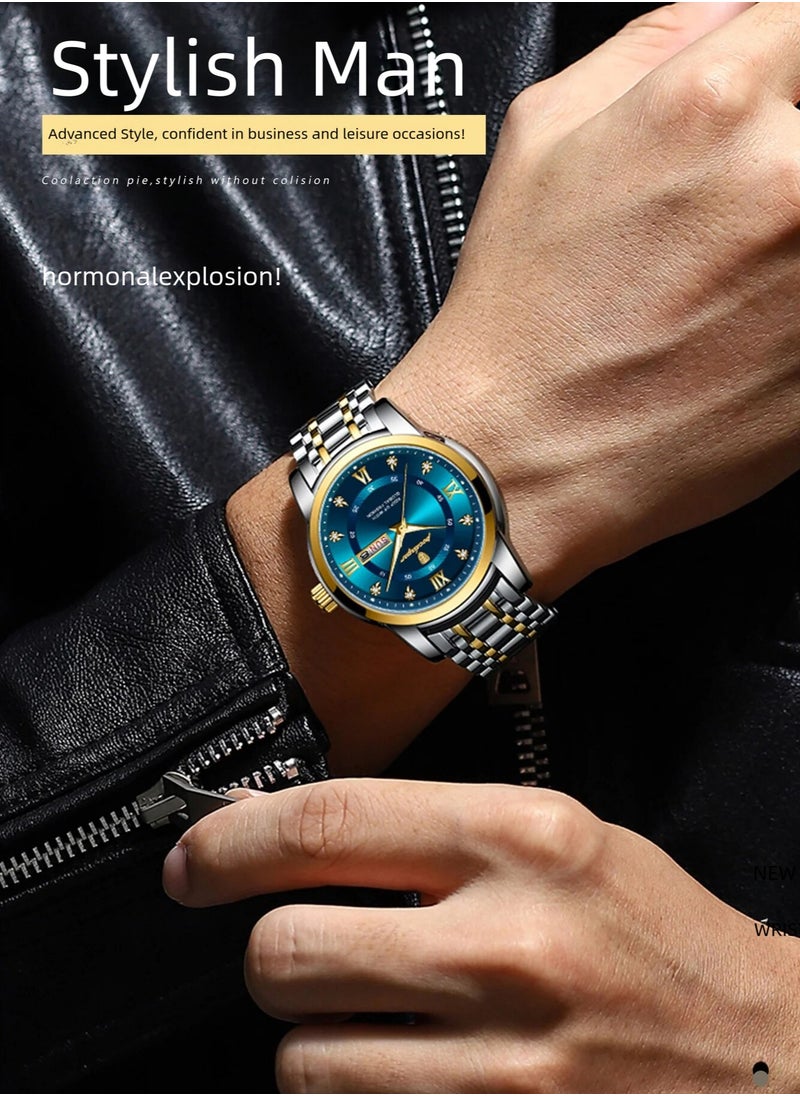 POEDAGAR Waterproof Luminous Men's Watch Quartz-Case 41mm  - Image 4