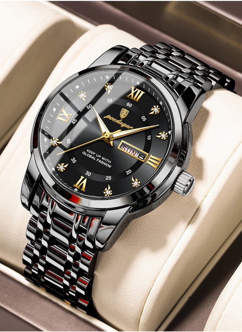 POEDAGAR Waterproof Luminous Men's Watch Quartz-Case 41mm  - Image 1