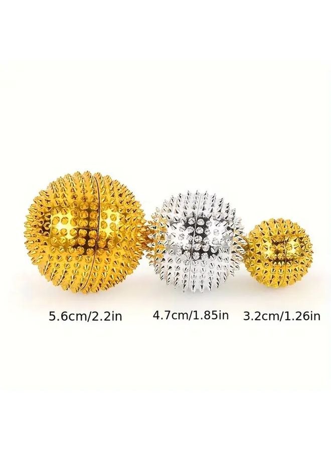 Golden Magnetic Spiked Massage Balls For Muscle Relaxation And Blood Circulation - Image 2