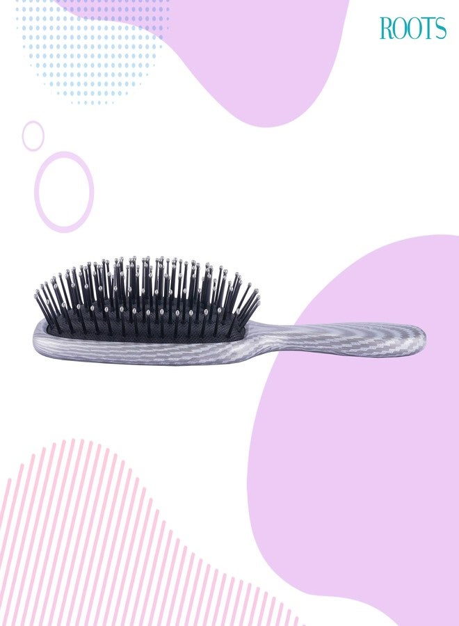 روتس فرشاة شعر ROOTS Truglam Paddle | شعيرات مرنة ذات أطراف ناعمة لفك التشابك وتجعيد الشعر | تمنع خدش فروة الرأس | تضيف كثافة للشعر المصفف | للرجال والنساء | الطول - 8.8 بوصة، رقم الموديل - SLV86 - Image 3