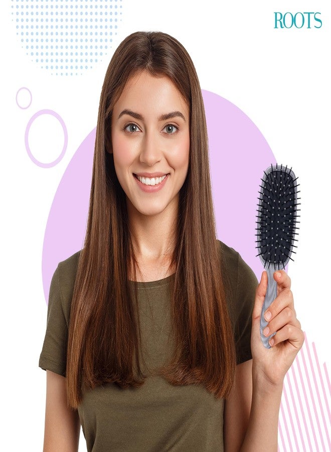 روتس فرشاة شعر ROOTS Truglam Paddle | شعيرات مرنة ذات أطراف ناعمة لفك التشابك وتجعيد الشعر | تمنع خدش فروة الرأس | تضيف كثافة للشعر المصفف | للرجال والنساء | الطول - 8.8 بوصة، رقم الموديل - SLV86 - Image 5