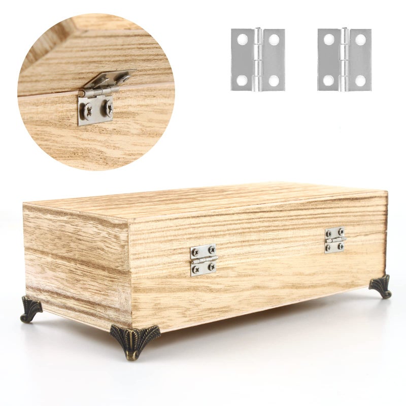 VIPMOON 50Pcs Small Hinges for Wooden Box, 18 x 15mm Mini Silver Hinges with 200 Screws, Retro Jewelry Box Hinges, Folding Butt Hinges, Hardware Hinges for DIY Jewelry Box/Crafts - Image 5