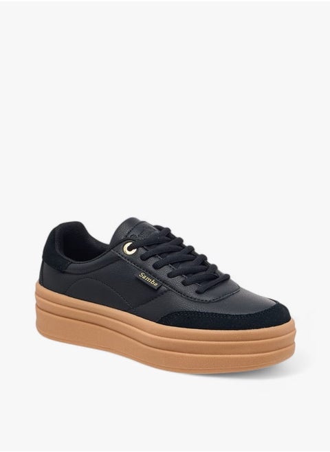 Womens' Panelled Lace-Up Sneakers