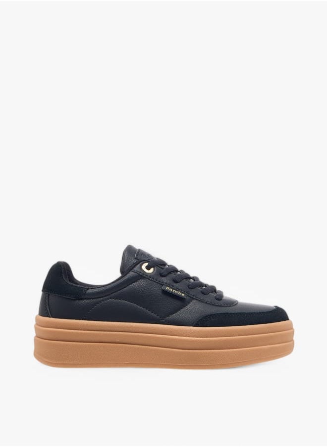 SAMBA - Womens' Panelled Lace-Up Sneakers - Image 1