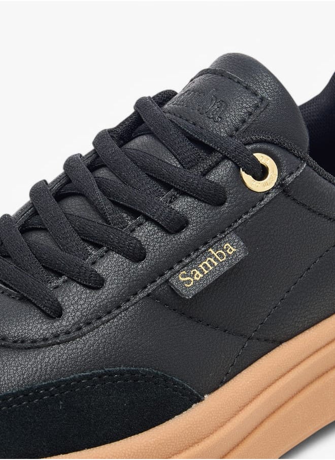SAMBA - Womens' Panelled Lace-Up Sneakers - Image 1