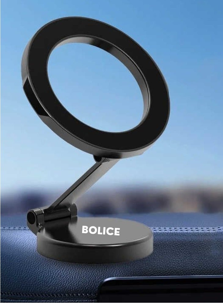 BOLICE Universal Magnetic Car Phone Holder | 1080° Rotatable Dashboard Mount with Ultra-Strong Magnets & Secure Adhesive | MagSafe Car Mount for iPhone 15 14 13 12, Samsung S24 S23, Pixel, OnePlus & More – Black - Image 1