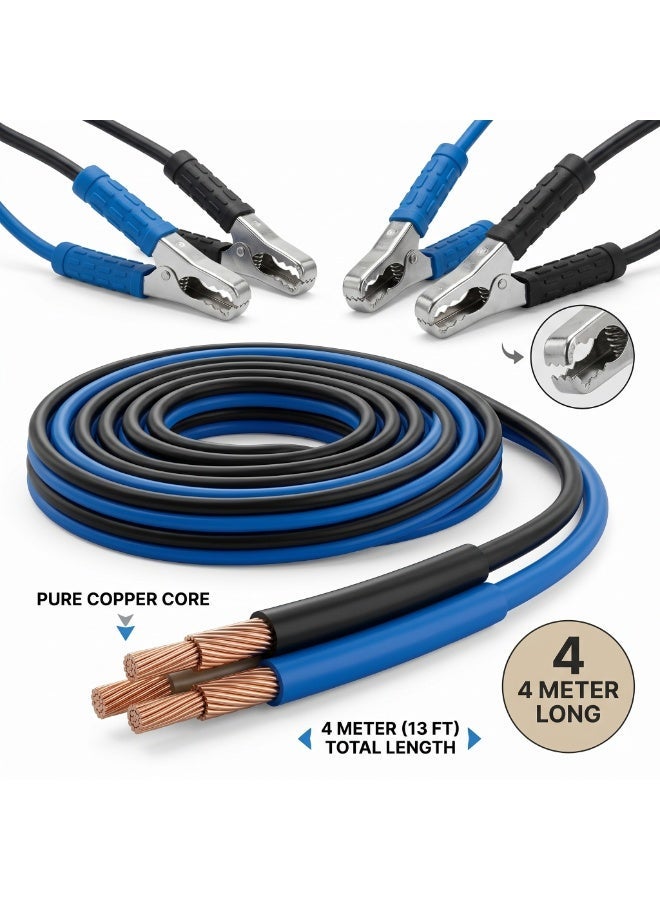 SolidX Premium 1000A 4M Emergency Car Battery Booster Cable Heavy Duty Jumper with Durable Clamps - Image 2