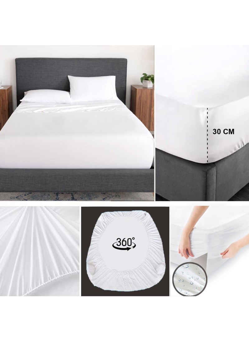 ROBUST Robust Ultimate Protection Mattress Encasement–Fitted Waterproof Mattress Protector, Soft, Noiseless, Hypoallergenic, Durable With (160x200+30cm) Deep Pocket for a Comfortable Sleep-Queen  - Image 2