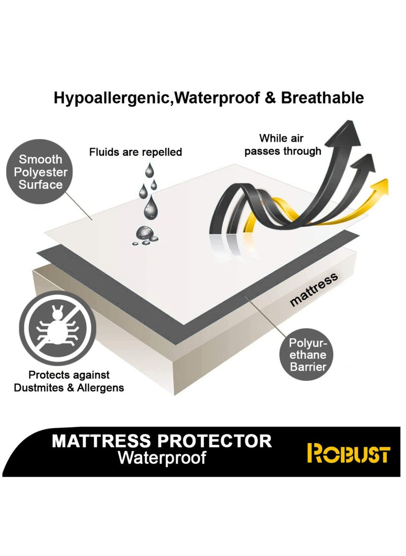 Robust Ultimate Protection Mattress Encasement–Fitted Waterproof Mattress Protector, Soft, Noiseless, Hypoallergenic, Durable With (160x200+30cm) Deep Pocket for a Comfortable Sleep-Queen - pzsku/Z628CA98D10B7D4991F92Z/45/_/1716818478/5ccb180f-034e-4e5a-8742-c98e25c49887