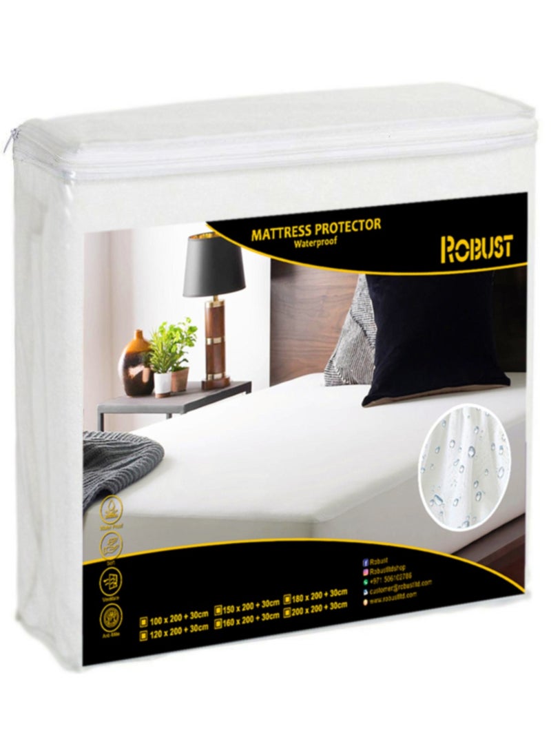 Robust Ultimate Protection Mattress Encasement–Fitted Waterproof Mattress Protector, Soft, Noiseless, Hypoallergenic, Durable With (160x200+30cm) Deep Pocket for a Comfortable Sleep-Queen - pzsku/Z628CA98D10B7D4991F92Z/45/_/1716818540/21046327-081d-45ee-b6f6-a439e372705c