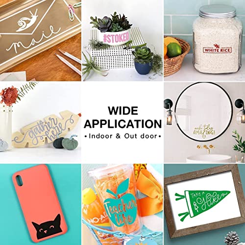 HTVRONT Black Permanent Vinyl, 12" x 40 FT Black Adhesive Vinyl Roll for All Cutting Machine, Silhouette, Cameo Cutters, Signs, Scrapbooking, Craft, Die Cutters (Glossy Black) - Image 2