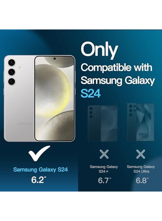 جي تيك واقي شاشة لهاتف سامسونج جالكسي S24 5G مقاس 6.2 بوصة مع واقي عدسة الكاميرا من الزجاج المقوى متوافق مع معرف بصمة الإصبع عالي الوضوح، عبوتان لكل منهما - Image 3