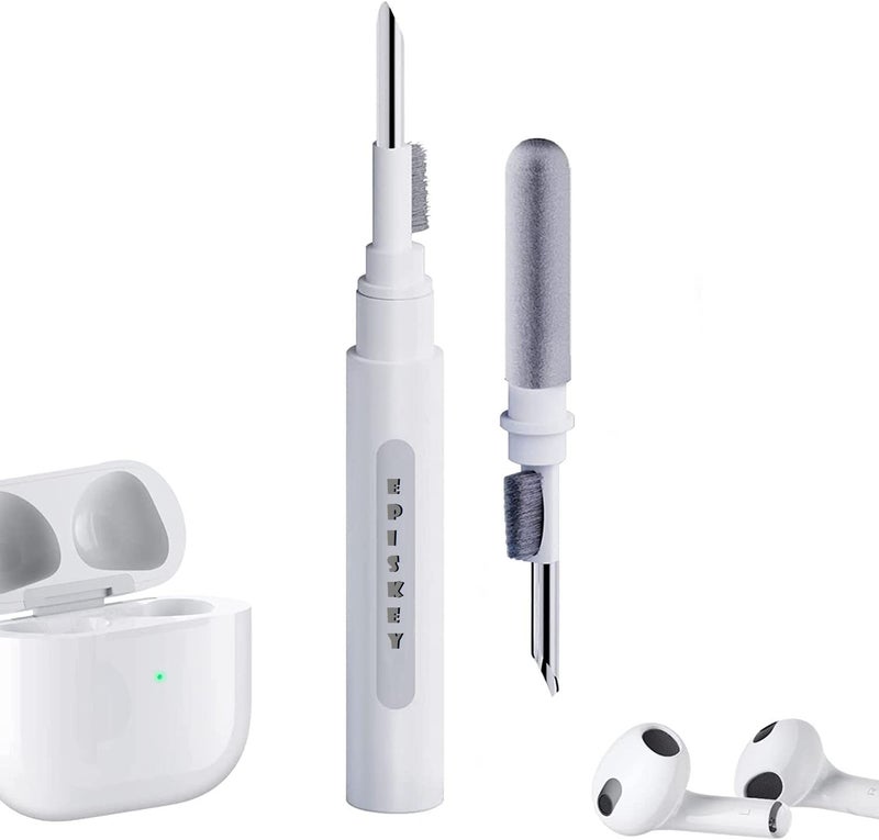 Cleaner Pen Kit for Airpods, 3 in 1 Multifunction Bluetooth Earbuds Cleaning Pen with Soft Brush, Portable Cleaning Pen, Earphones Case, Keyboards, Laptops and Mobiles (AIRPODS)