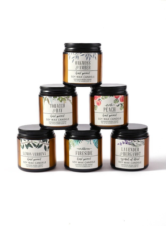Laseta مجموعة من 6 شموع للمنزل معطرة برائحة العلاج العطري، شموع شمع الصويا طويلة الأمد AXW2336، 210 جرام*6 قطع - Image 1