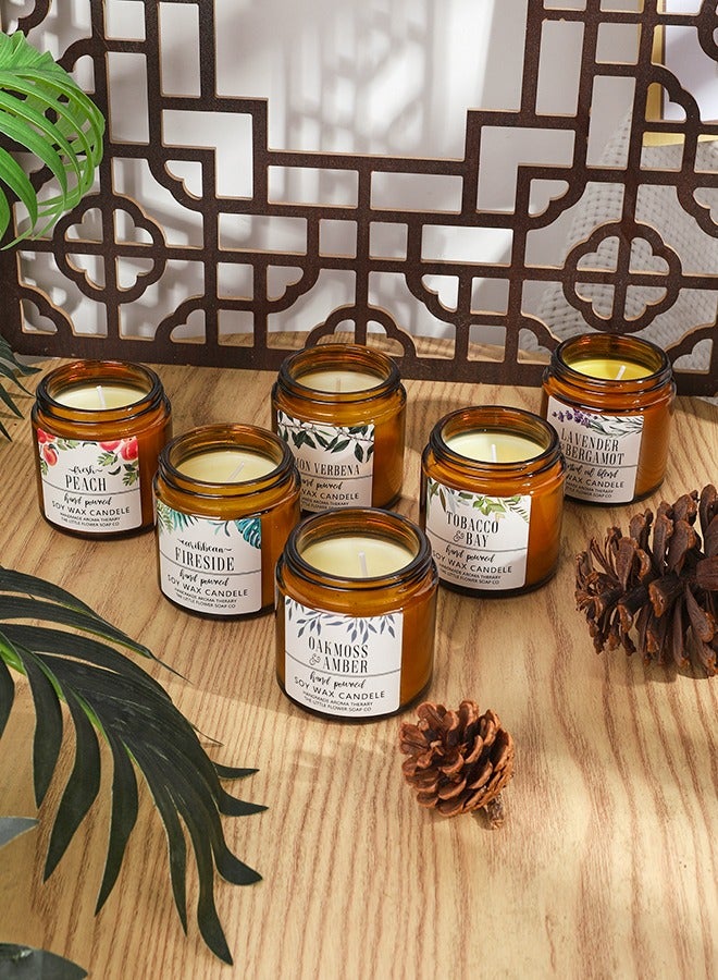 Laseta مجموعة من 6 شموع للمنزل معطرة برائحة العلاج العطري، شموع شمع الصويا طويلة الأمد AXW2336، 210 جرام*6 قطع - Image 3