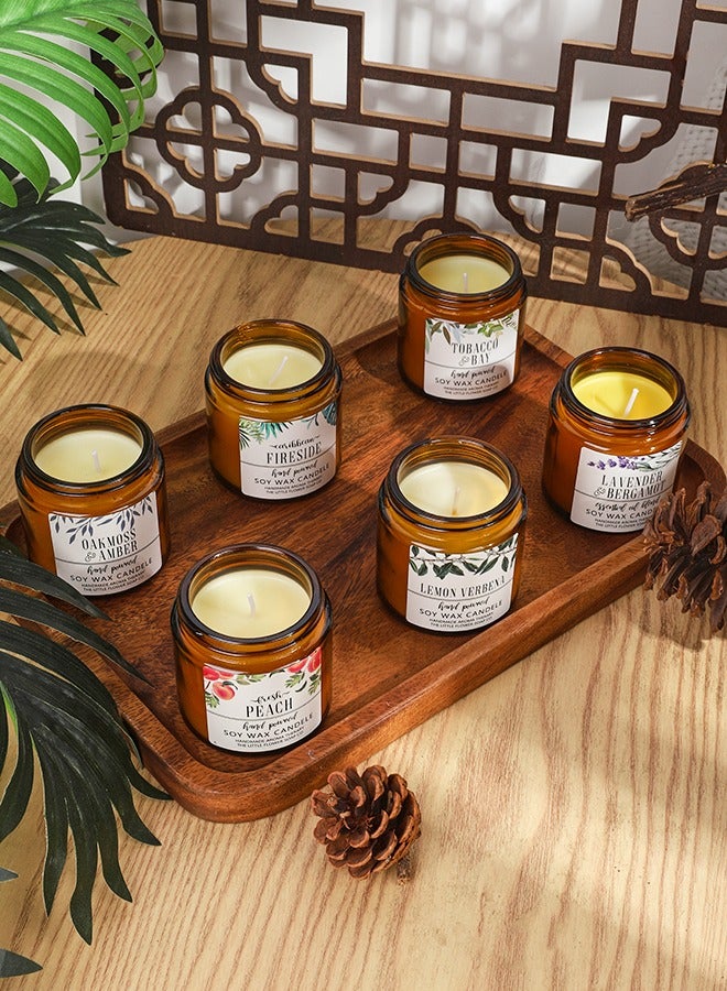 Laseta مجموعة من 6 شموع للمنزل معطرة برائحة العلاج العطري، شموع شمع الصويا طويلة الأمد AXW2336، 210 جرام*6 قطع - Image 2