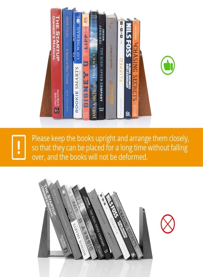 DRELIFAM Wood Handmade Heavy Duty Bookends for Shelves Decorative Book Ends to Hold Books for Office - Image 3
