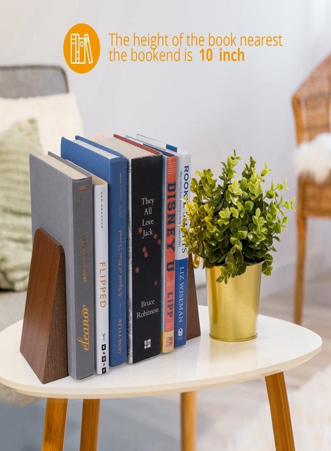 DRELIFAM Wood Handmade Heavy Duty Bookends for Shelves Decorative Book Ends to Hold Books for Office - Image 4