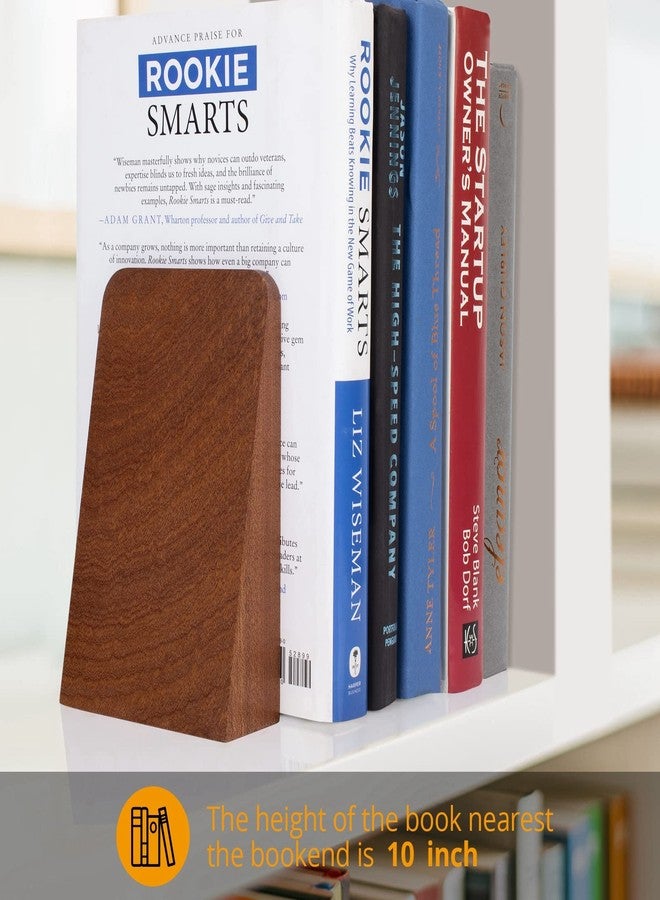 DRELIFAM Wood Handmade Heavy Duty Bookends for Shelves Decorative Book Ends to Hold Books for Office - Image 5