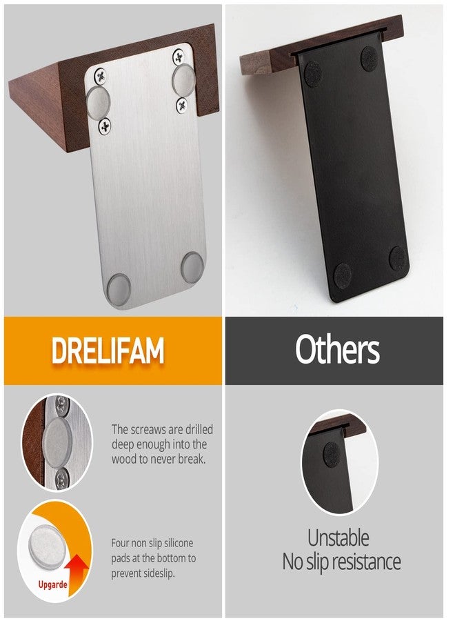 DRELIFAM Wood Handmade Heavy Duty Bookends for Shelves Decorative Book Ends to Hold Books for Office - Image 2
