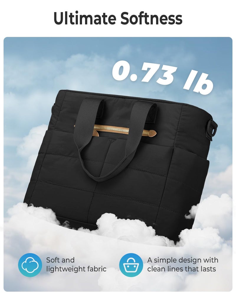 Tuwubi Women Lunch Bags for Work,Large Insulated Lunch Box with Pockets,Lunch Tote Bag for Office,School and Picnic (Black) - Image 5