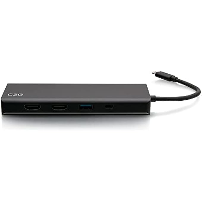 C2G USB-CÂ® 9-IN-1 DUAL DISPLAY DOCKING STATION WITH 60W POWER SUPPLY, HDMIÂ®, ETHERNET, USB, 3.5MM AUDIO AND POWER DELIVERY UP TO 60W - 4K 30HZ (TAA COMPLIANT) - Image 3
