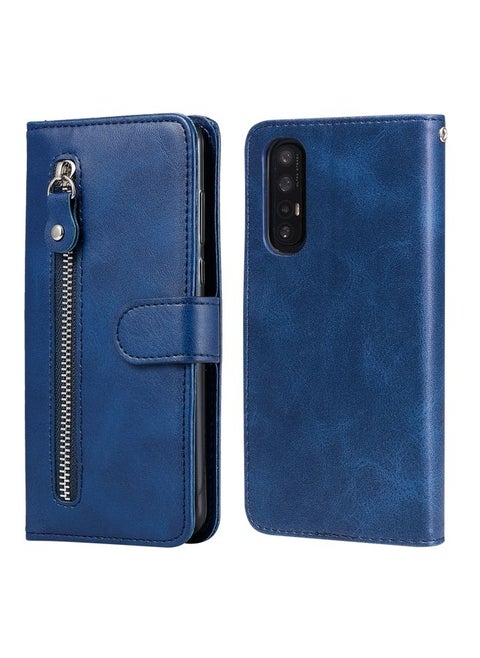 Case Cover For OPPO Reno3 Pro / Find X2 Neo Fashion Calf Texture Zipper Horizontal Flip Leather Case with Holder & Card Slots & Wallet Function Blue