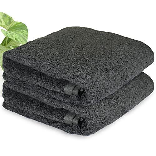 HEELIUM Bamboo Bath Towel | Lightweight & Quick Drying | Ultra Absorbent Towel | 140 x 70 cm - 400 GSM | Pack of 2 - Grey - Image 1