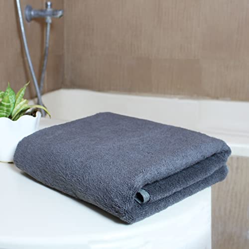 HEELIUM Bamboo Bath Towel | Lightweight & Quick Drying | Ultra Absorbent Towel | 140 x 70 cm - 400 GSM | Pack of 2 - Grey - Image 5