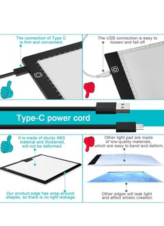 Kidle A3 LED Copy Board Light Tracing Box, Ultra-Thin Adjustable USB Power Artcraft LED Trace Light Pad for Tattoo Drawing, Streaming, Sketching, Animation  - Image 3