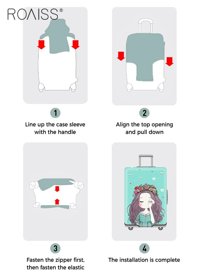 roaiss 8 Piece Travel Accessories Set Includes Luggage Cover, Luggage Tag, 2 Straps, 1 Buckle, 1 Card Holder, Stickers, and 1 Scale, Perfect for Travel and Going out Unisex  - Image 4