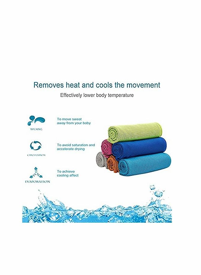 Cooling Towel 6 Packs (35"×12") - Cold Workout Towels Cool Neck Warp Sweat Rags for Sports, Fitness, Gym, Yoga, Running, Travel, Camping (6 Colors) - Image 3