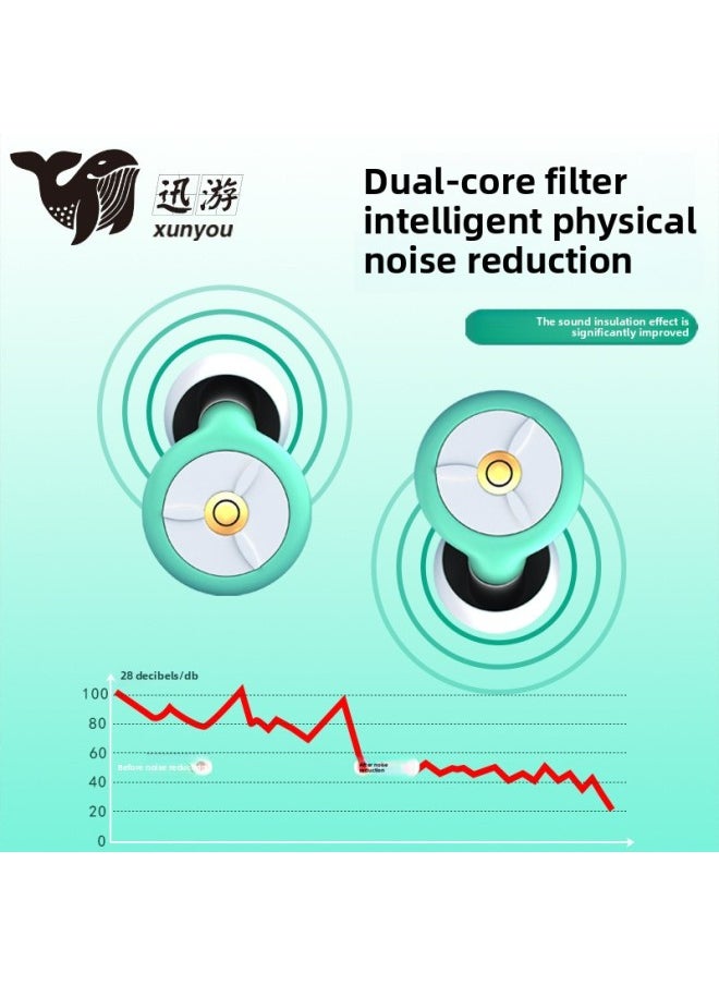 Generic - Filter Anti-noise Earplugs Silicone Noise Reduction Earplugs Professional Sleep Waterproof Swimming Earplugs Wholesale-Color:White Green Black (color Box) - Image 1