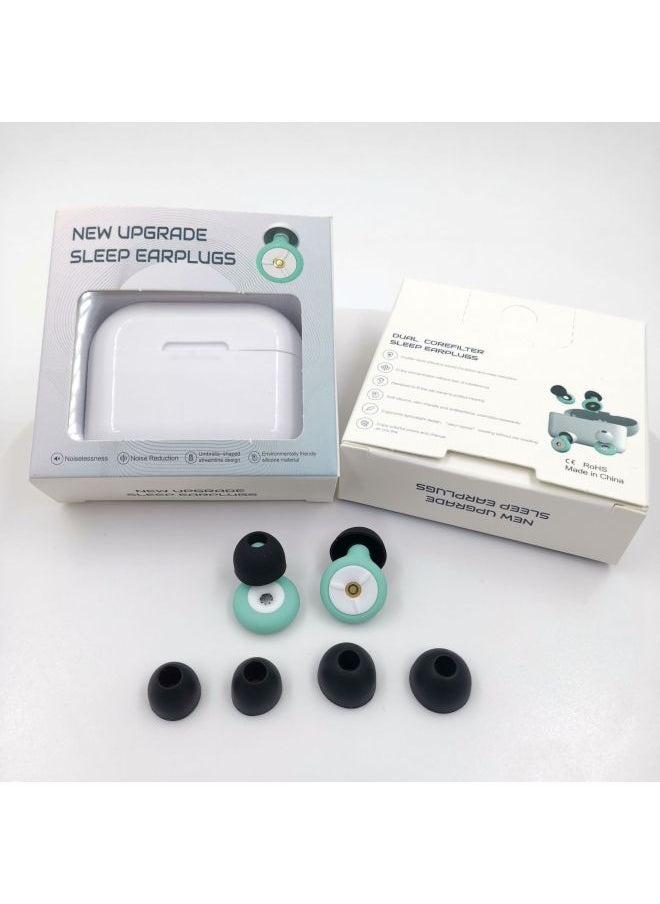 Generic - Filter Anti-noise Earplugs Silicone Noise Reduction Earplugs Professional Sleep Waterproof Swimming Earplugs Wholesale-Color:White Green Black (color Box) - Image 1
