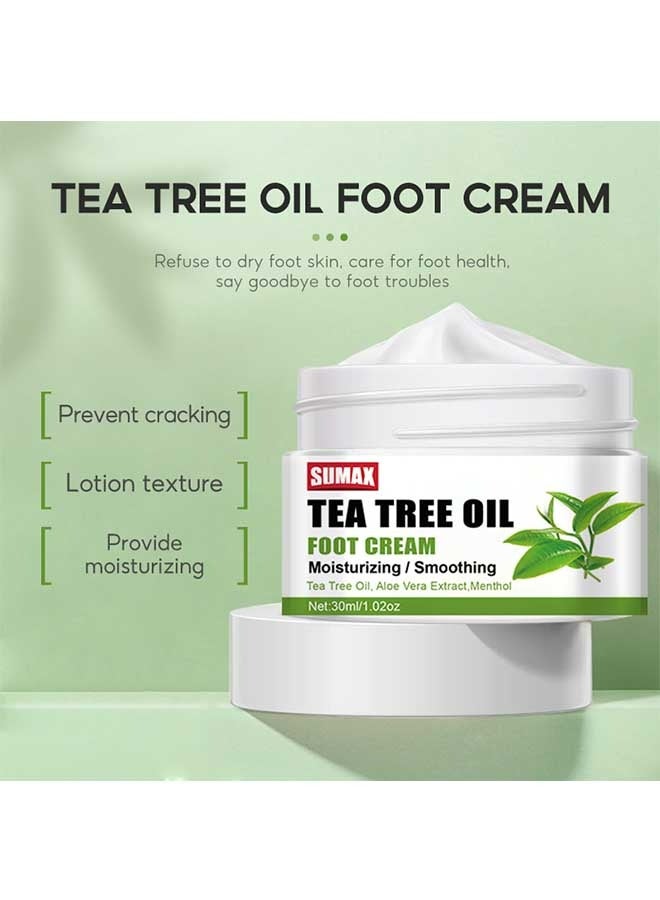 سوماكس زيت شجرة الشاي كريم العناية بالقدم 30ml ، فعالة تقشير ، ترطيب عميق ، كريم العناية بالقدم ، وتحسين حالة الجلد القدم ، تنطبق على الخام / سميكة / الجلد الجاف متصدع - Image 4
