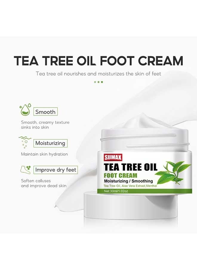 سوماكس زيت شجرة الشاي كريم العناية بالقدم 30ml ، فعالة تقشير ، ترطيب عميق ، كريم العناية بالقدم ، وتحسين حالة الجلد القدم ، تنطبق على الخام / سميكة / الجلد الجاف متصدع - Image 3