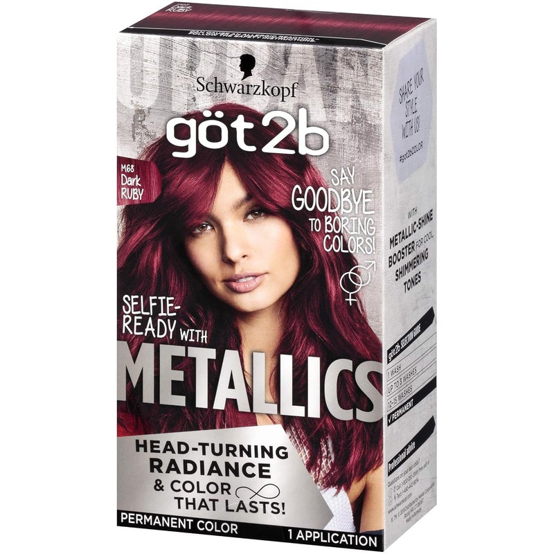 Got2b Schwarzkopf Got2b Metallics Permanent Hair Color M68 Dark Ruby