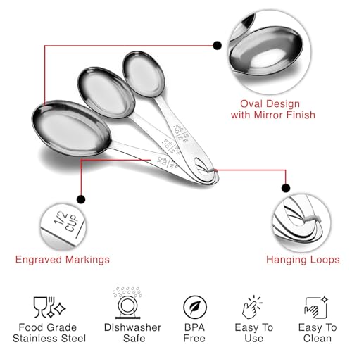 STEREN IMPEX | Stainless Steel Measuring Cup Set of 3 pcs | for Dry or Liquid/Kitchen Gadgets for Cooking & Baking Cakes/Measuring Cup Set with Handles (1/2,1/4&1/8 Cup) - Image 4