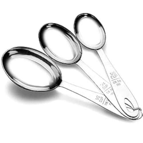 STEREN IMPEX | Stainless Steel Measuring Cup Set of 3 pcs | for Dry or Liquid/Kitchen Gadgets for Cooking & Baking Cakes/Measuring Cup Set with Handles (1/2,1/4&1/8 Cup) - Image 1