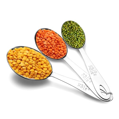 STEREN IMPEX | Stainless Steel Measuring Cup Set of 3 pcs | for Dry or Liquid/Kitchen Gadgets for Cooking & Baking Cakes/Measuring Cup Set with Handles (1/2,1/4&1/8 Cup) - Image 3