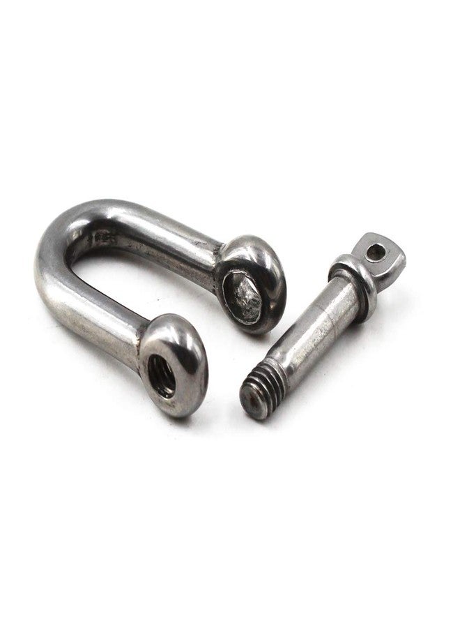 Flomore M6 D Ring Shackle Boat Anchor Shackle 304 Stainless Steel Chain Shackle Screw Pin D Shackle Pack of 10 - Image 2