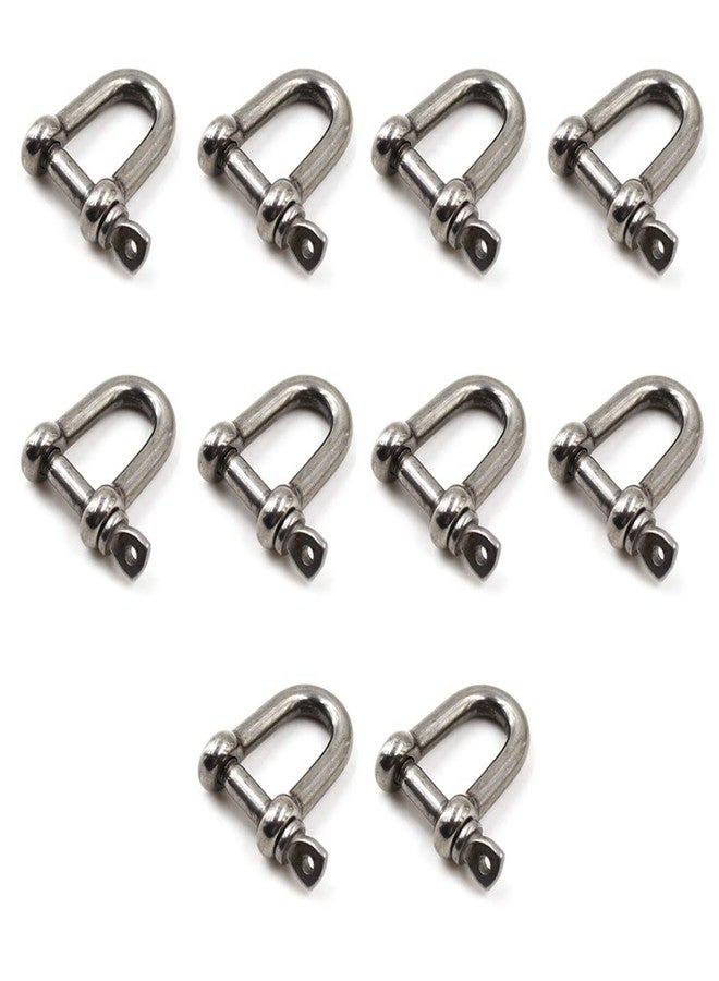 Flomore M6 D Ring Shackle Boat Anchor Shackle 304 Stainless Steel Chain Shackle Screw Pin D Shackle Pack of 10 - Image 1