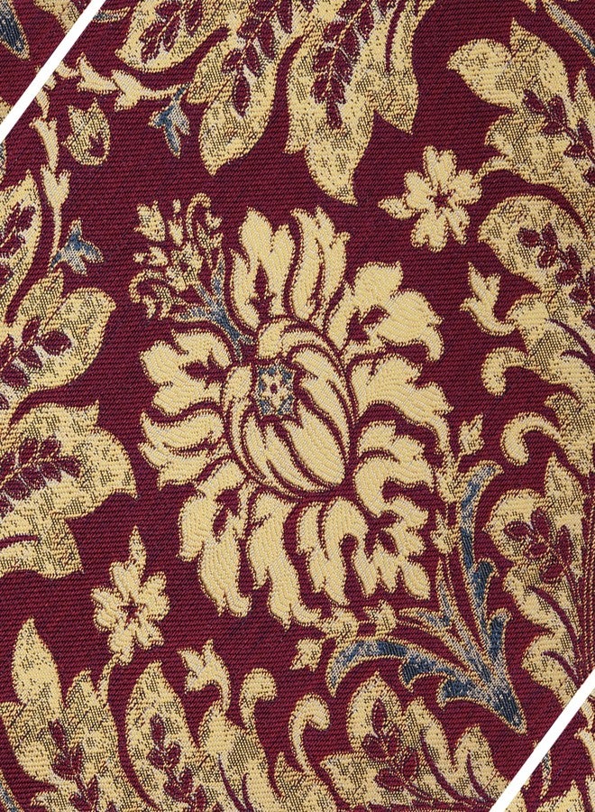 Loom and Mill مجموعة مفارش طاولة فاخرة من الجاكار من لوم آند ميل، 6 قطع، مفارش طاولة دمشقية حمراء بورغندية مانعة للانزلاق لتزيين حفلات المطبخ في أعياد الميلاد، مفارش طاولة طعام متينة وقابلة للغسل (أحمر بورغندي، 12 × 18 بوصة) - Image 5