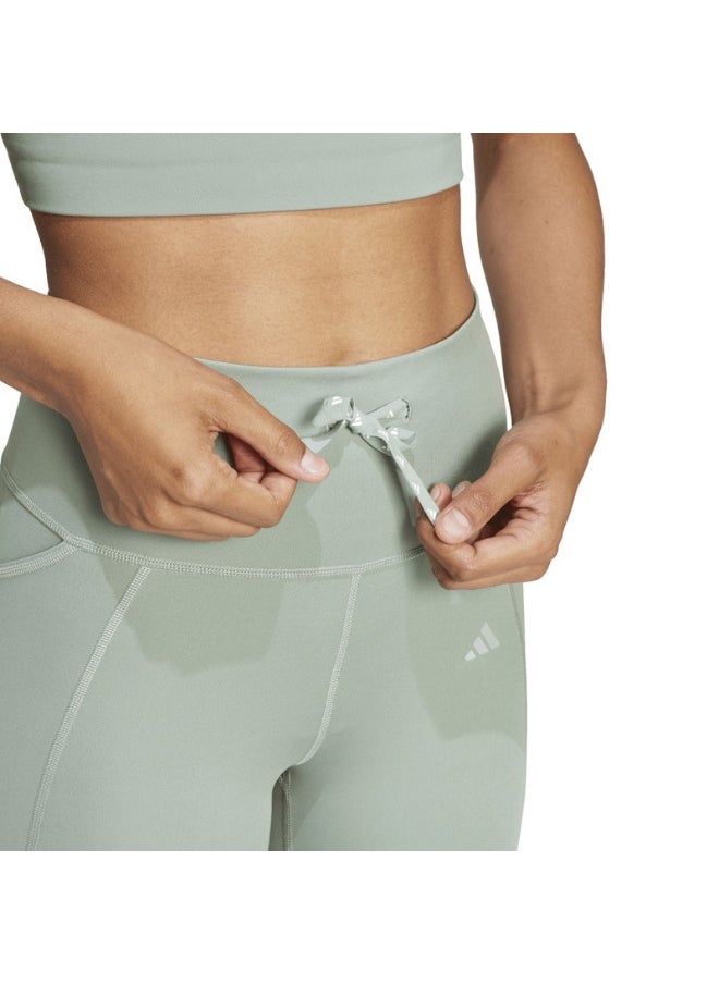 Adidas adidas Run Ess 1/1 TGT Green Running TIGHTS for Women - 2XSS  - Image 3