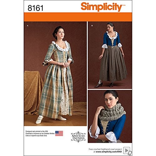 Simplicity 8161 Women's 18th Century Dress Historical Costume Sewing Pattern, Sizes 6-14 - Image 1